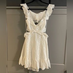 ASTR The Label Elora Ivory Eyelet Cutout Skater Dress - M, very good condition